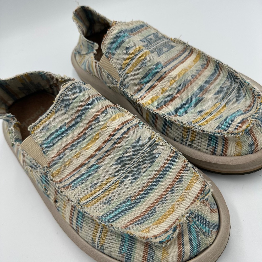 Sanuk Vagabond Mens 12 Excellent boho surf southwestern Slip On Loafers summer